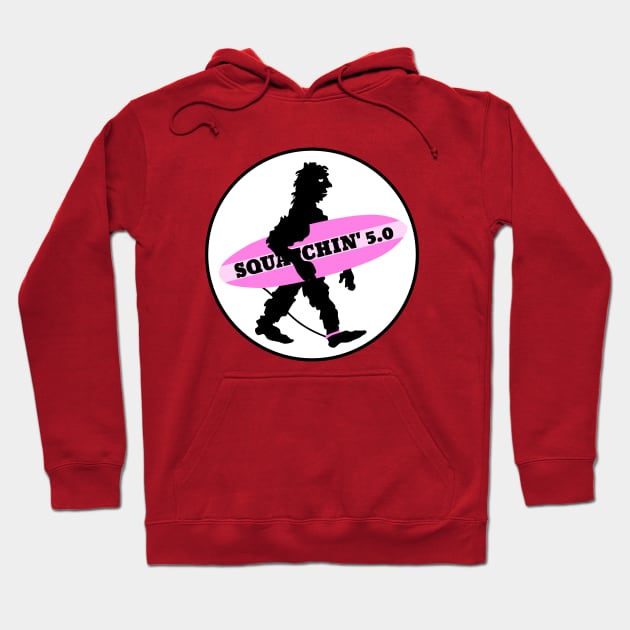 Sasquatch Squatchin' Surfing Bigfoot Hoodie by mailboxdisco